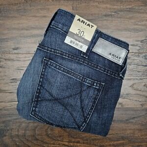 Ariat Denim Womens 30S Trouser Jeans Wide Leg Blue Mid Rise Pants Western Boho